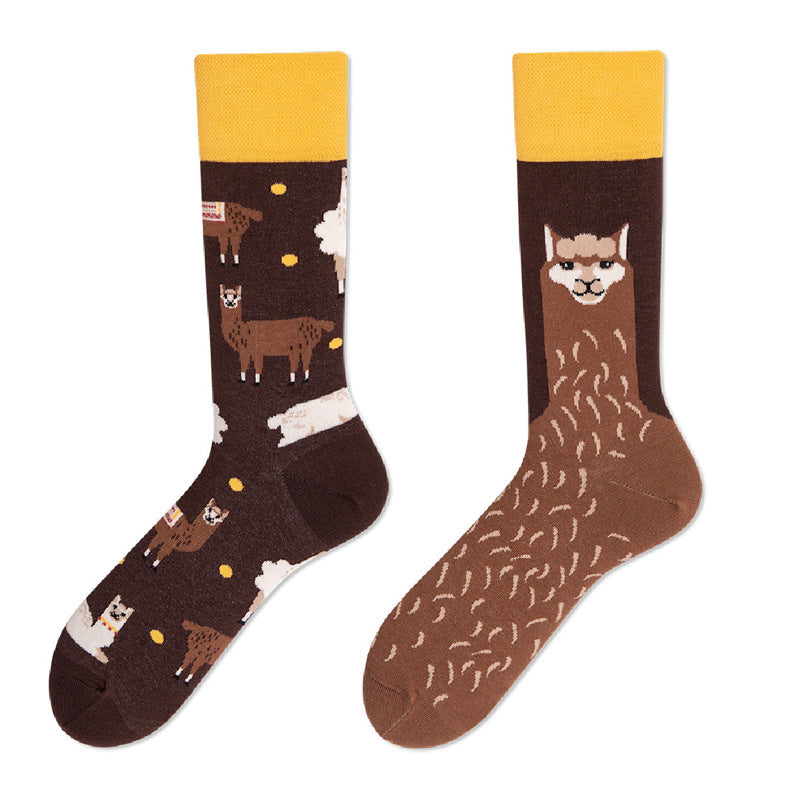 Alpaca pattern cotton socks