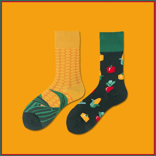 Fun corn pattern socks