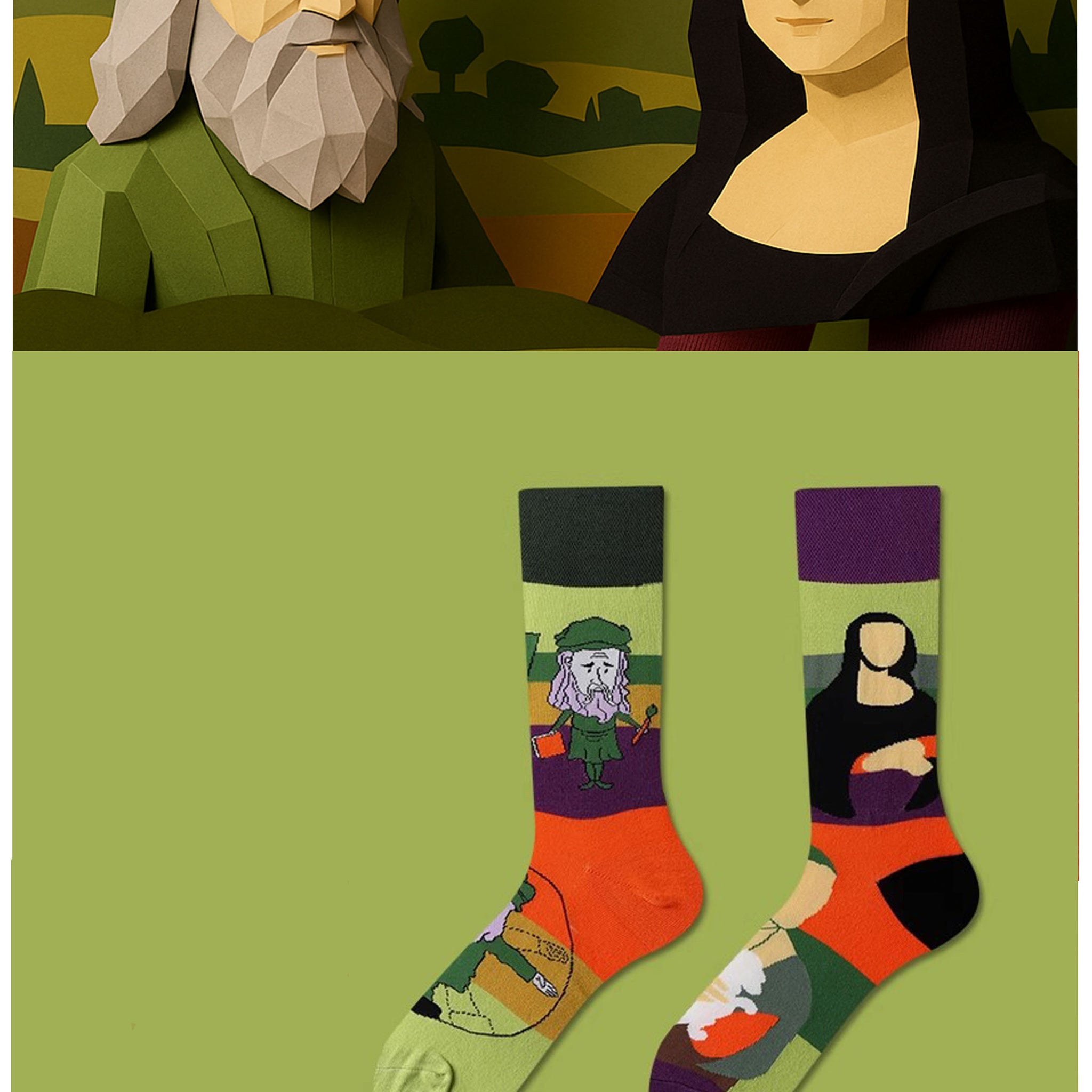 Portrait pattern socks