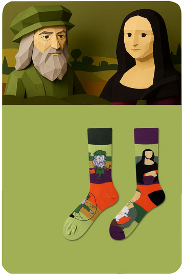 Portrait pattern socks