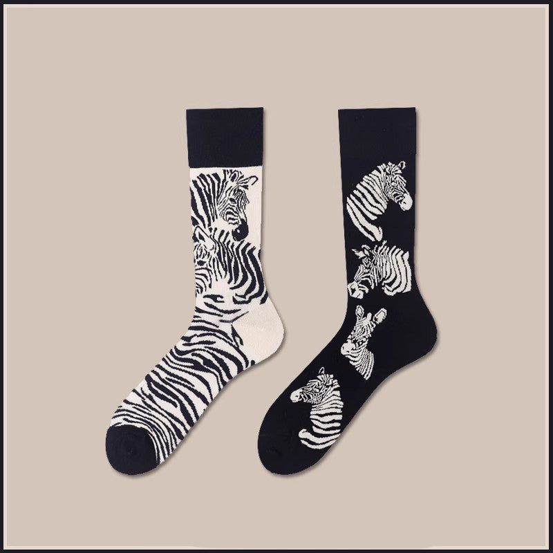Black and white zebra pattern cotton socks, stylish unisex crew design

Trendy zebra print socks, breathable cotton fashion for men and women

Zebra striped animal socks, cute and comfortable cotton crew style

Unisex cotton crew socks with zebra pattern, fashionable and durable

Animal print zebra socks, black and white cotton design for casual wear